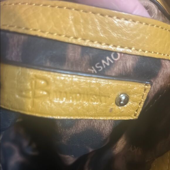 B makowski Elegant mustard yellow  Leather Tote Bag - Picture 10 of 16